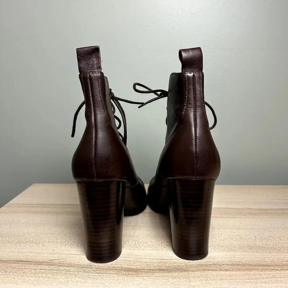 Apostrophe Tootsie Heeled Ankle Booties Brown Leather Victorian Style Shoes 8.5 - Picture 10 of 12